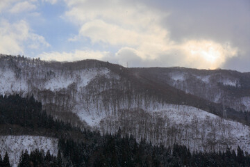 奥会津の雪景色　山並み