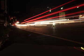 Fototapeta na wymiar night traffic on the highway