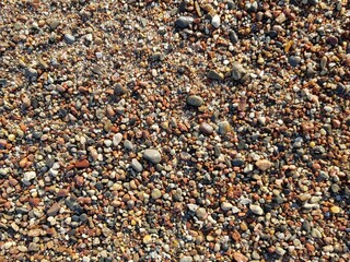Stones and sand on the seashore