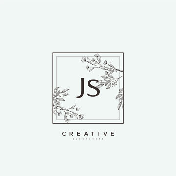 JS Beauty vector initial logo art, handwriting logo of initial signature, wedding, fashion, jewerly, boutique, floral and botanical with creative template for any company or business.