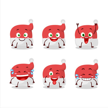 Cartoon character of red santa hat with smile expression
