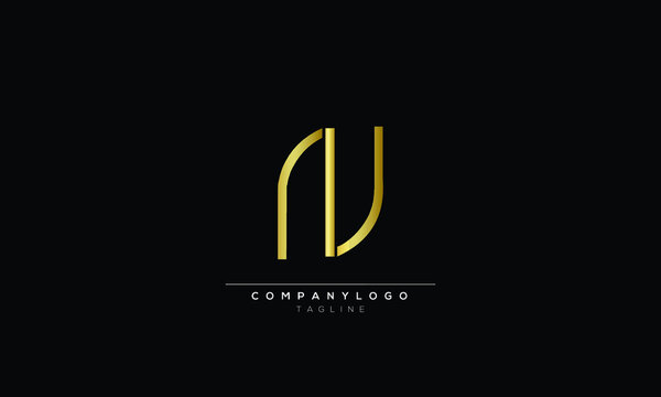RNJ Abstract initial monogram letter alphabet logo design