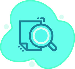 Flat document search icon for any purpose mobile app presentation website