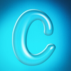 Water letter A alphabet clear water letter. 3D Rendering