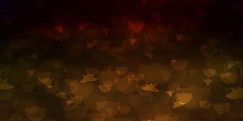 Dark Green, Yellow vector template with circles, stars.