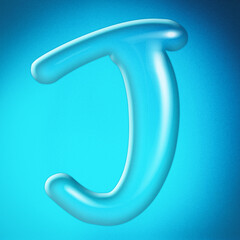 Water letter A alphabet clear water letter. 3D Rendering