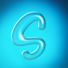 Water letter A alphabet clear water letter. 3D Rendering