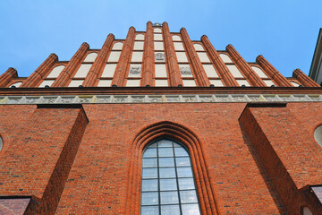 Brick gothic style Archcathedral Basilica of the Martyrdom of St. John the Baptist in Warsaw Old Town (Stare Miasto), Poland