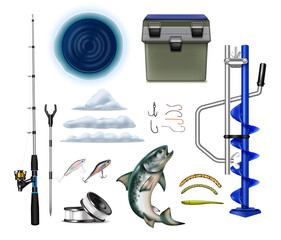 Winter Fishing Equipment Set
