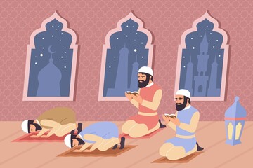 Islam Prayer Flat Composition 