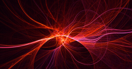 3D rendering abstract multicolor fractal light background