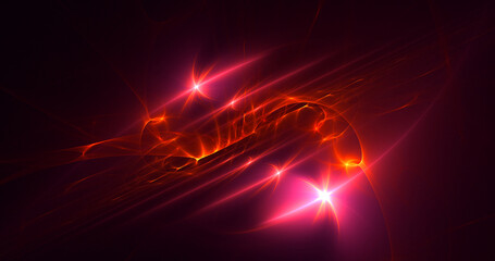 3D rendering abstract multicolor fractal light background