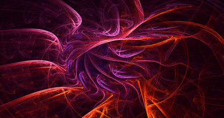 3D rendering abstract multicolor fractal light background
