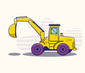 Illustration Excavator heavy equipment template vector for construction company