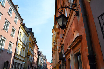 Obraz premium Beautiful streets of an old town (Stare Miasto) in Warsaw. Poland