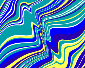 Bright twisted background with colourful neon wavy lines  Vector illustration