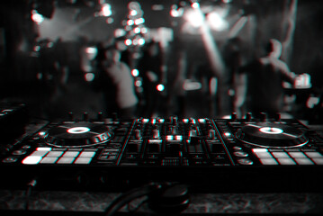 DJ mixer controller Board for mixing music in a nightclub