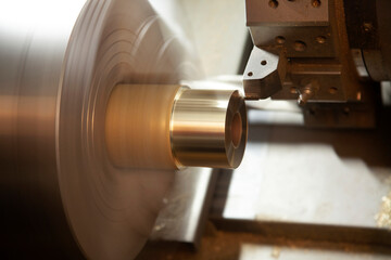 CNC Lathe Processing. Metalworking industry.