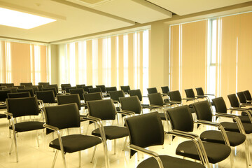 Conference room and empty chairs