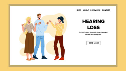 Hearing Loss Problem People Communication Vector Illustration