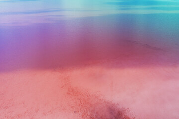 Surface of Pink Salt lake. View from above. Abstract nature background