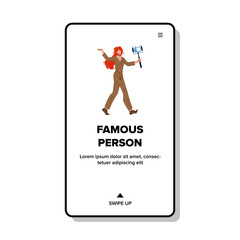 Famous Person Record Life Video On Camera Vector