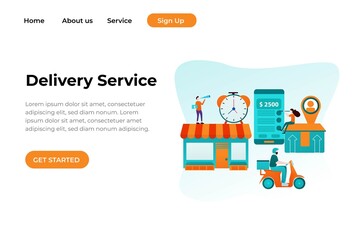 Unique Modern flat design concept of Delivery Service for website and mobile website. Landing page template. Easy to edit and customize. Vector illustration
