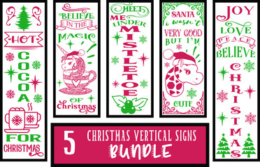 Christmas Vertical Porch Signs Bundle vol 5