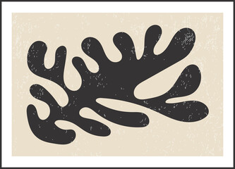 Matisse inspired contemporary collage wall art with abstract organic shapes