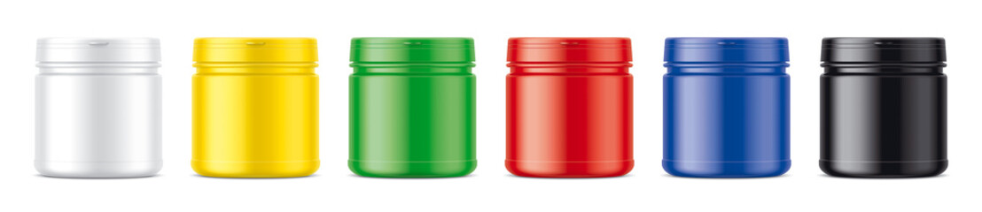 Colored Bottles set. Non-transparent. Small size. Matt version.