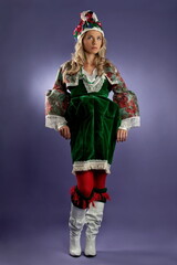 beautiful  russian girl in folk costume