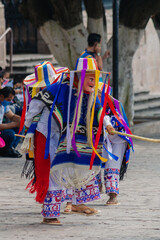 Traditional dance of the old men in the main square of Morelia, Mexico