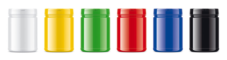 Colored Bottles set. Non-transparent. Big size. Glossy version.
