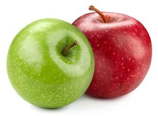 Green and red apples