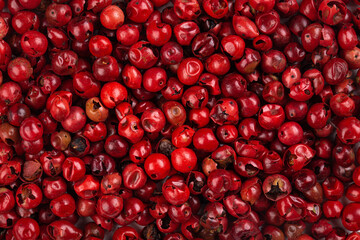 Red peppercorns texture background