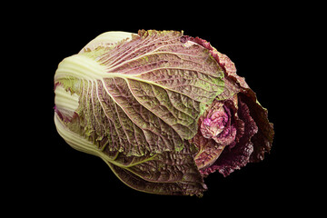 Violet chinese cabbage on black