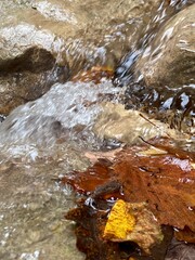 water flowing over rocks