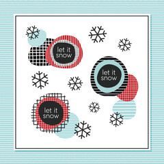 Let it snow Christmas holidays greeting card vector illustration