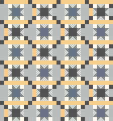 Japanese Star Square Vector Seamless Pattern