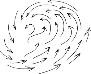 Many arrows show the direction of travel.