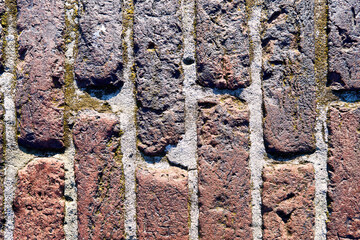 Old weathered bricks floor pattern. Retro architecture and materials textures