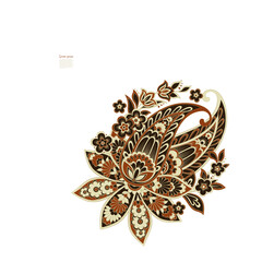 isolated paisley vector floral ornament
