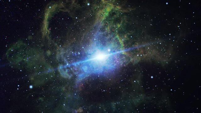 nebula clouds and bright stars in the dark universe
