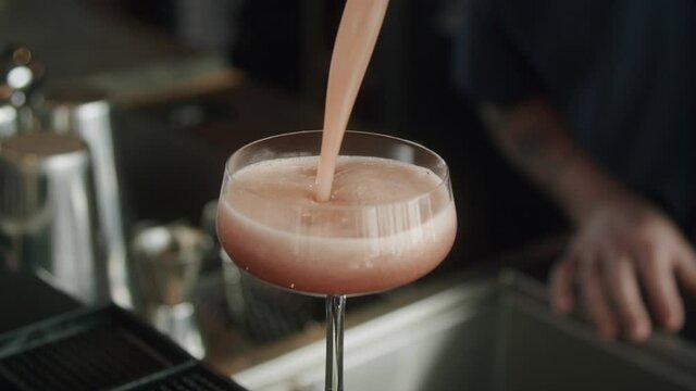 Making a cocktail in a bar
