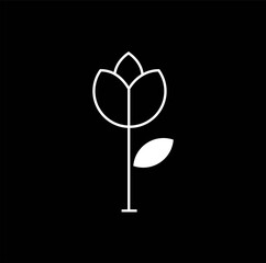 Creative  simple Artistic Lotus Flower logo design illustration