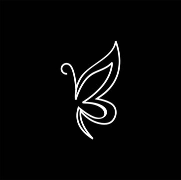 the concept of a letter B butterfly logo is unique, creative, simple