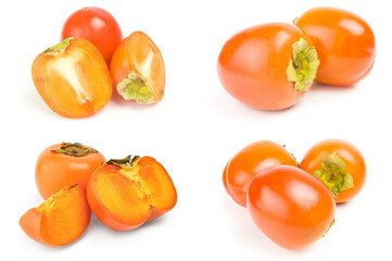 Set of persimmon isolated on a white background