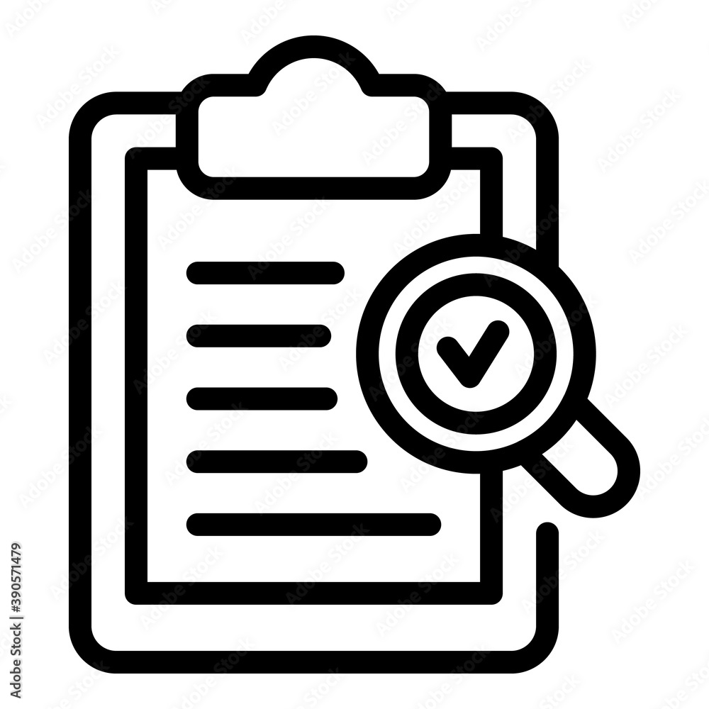 Poster check clipboard icon. outline check clipboard vector icon for web design isolated on white backgroun