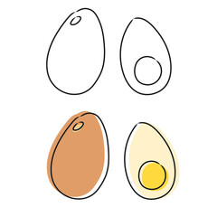 Vector eggs in doodle style. Sketch. Isolated on white background