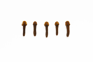 Close up cloves spice isolated on white background